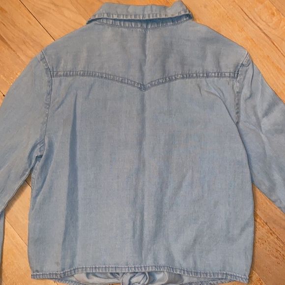 🌺 GEORGE Chambray Button Down Tie Knot Shirt - Picture 7 of 7